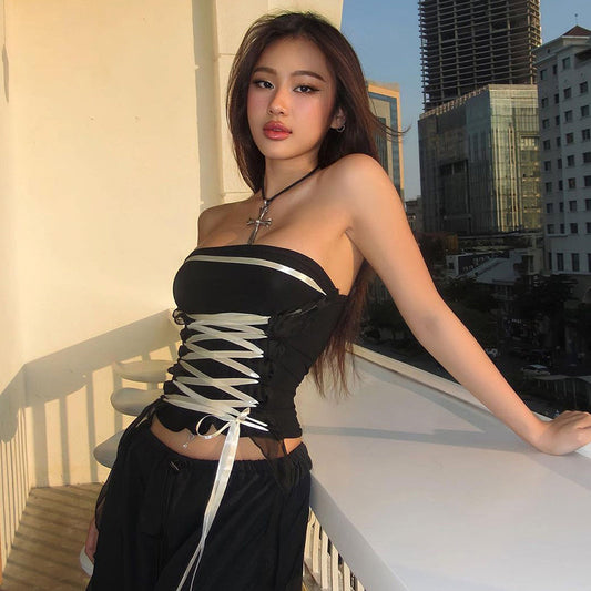 Contrast Ribbon Top