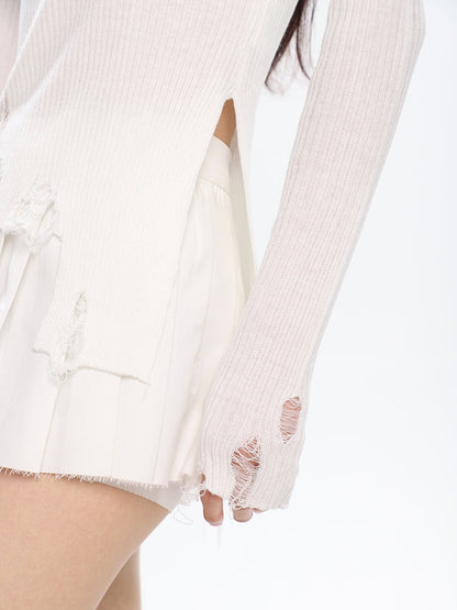 klia Star Distressed Long Sleeve Top