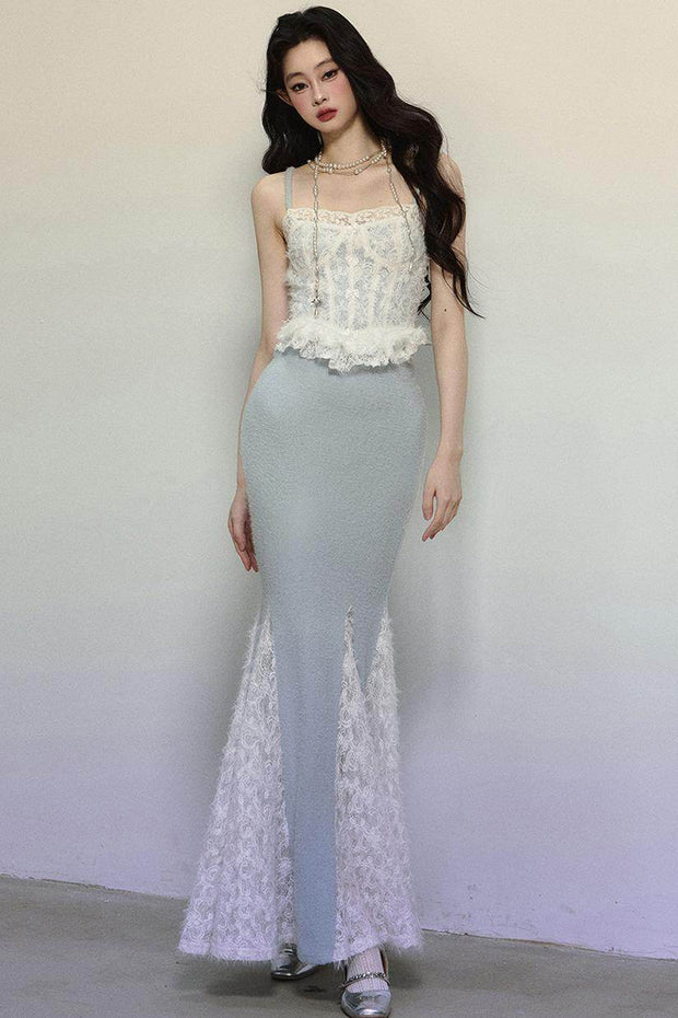 One-Shoulder Lace Mermaid Dress - My Store