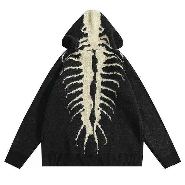 Oversize Embroidery Knit Hoodie