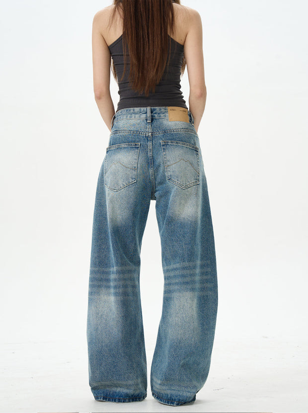 Medium Wash Wide Leg Skater Jeans