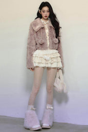 Loose Crop Fur Winter Coat - My Store