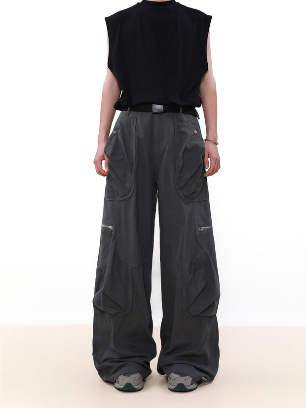 Multi-Pocket Wide Leg Cargo Pants