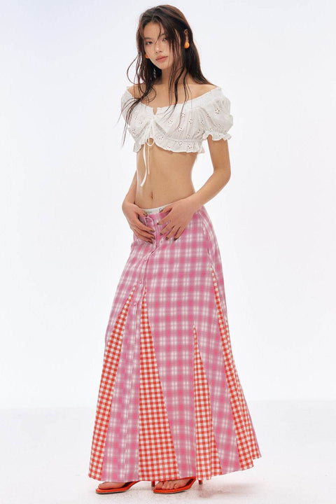 Retro Chic Spring Plaid Skirt - My Store