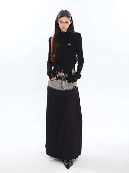 klia Star Distressed Long Sleeve Top