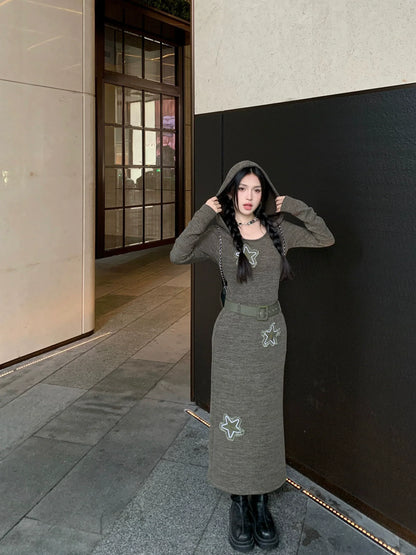 フード付きロングスタードレス