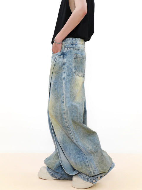 Wide Leg Pleats Jenim Jeans