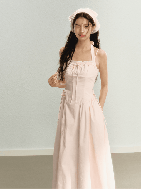 Pink Spaghetti Strap Dress - My Store