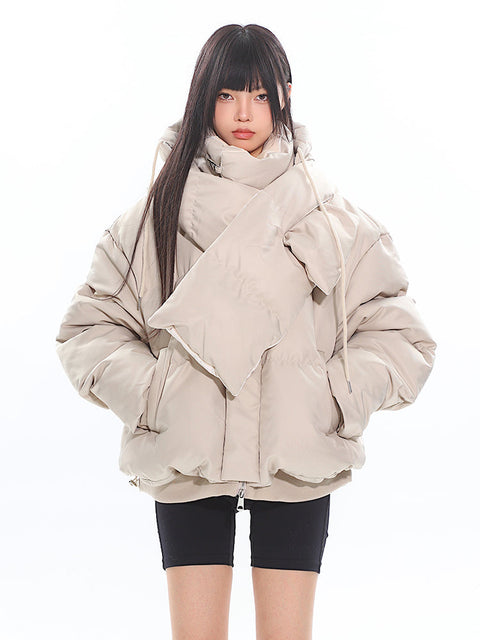 Hooded Scarf Cotton Jacket