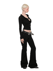 Rhinestone Flared Pants - My Store