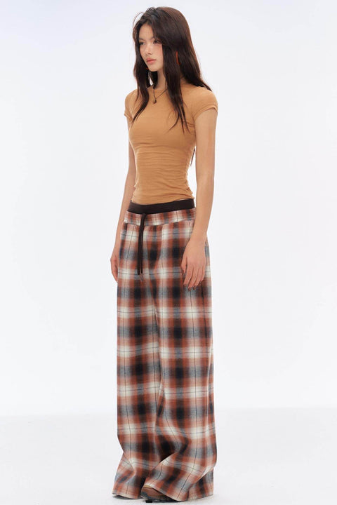 Plaid Wide Leg Pants - My Store