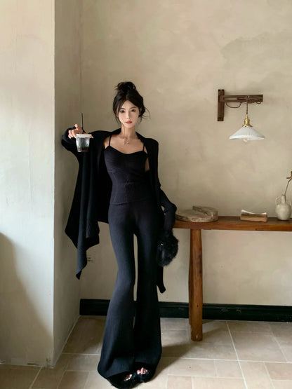 Ruffle Cardigan Top & Pants Set