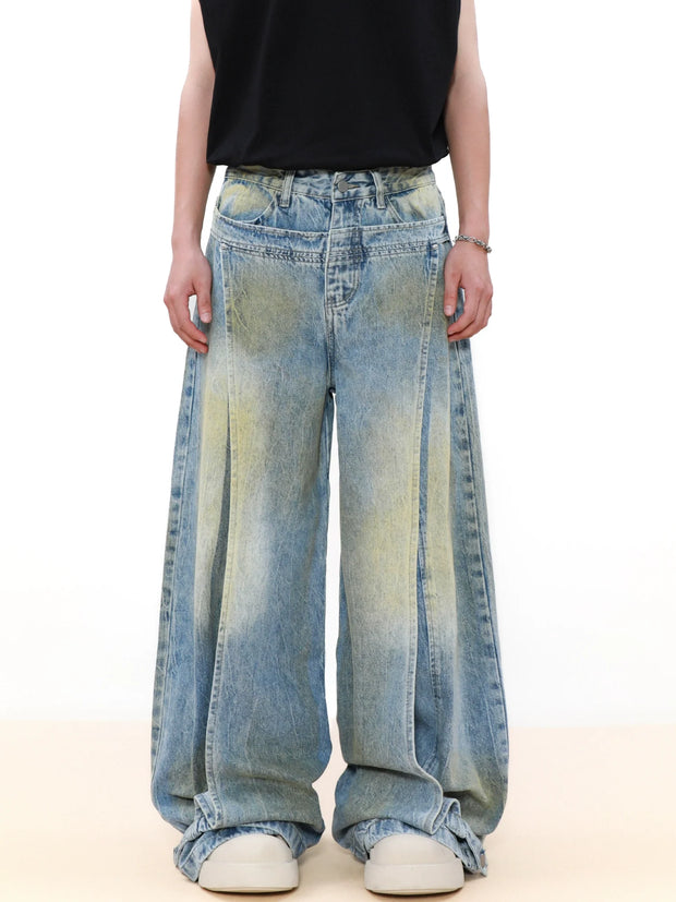 Wide Leg Pleats Jenim Jeans