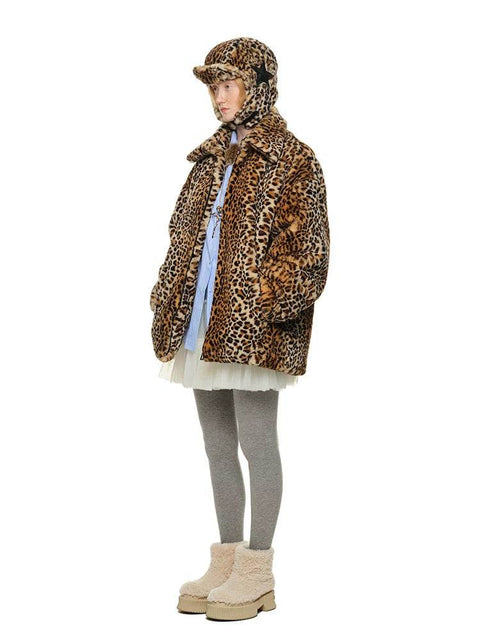 Vintage Leopard Faux Fur Quilted Coat - My Store