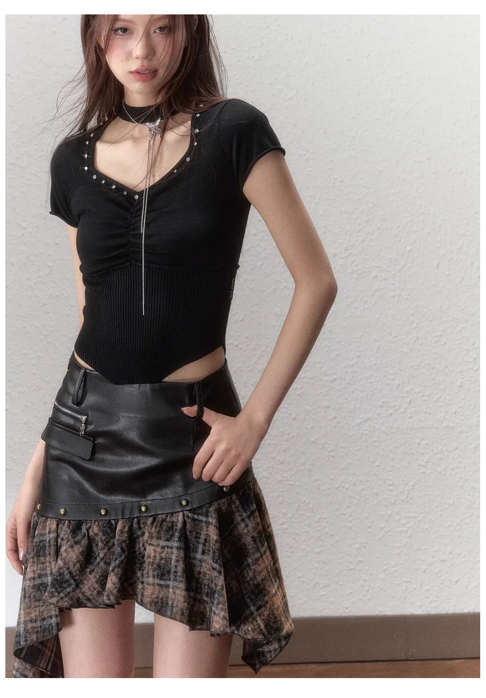 Choker Collar Rhinestone Top