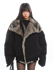 American Retro Large Fur Collar Coat