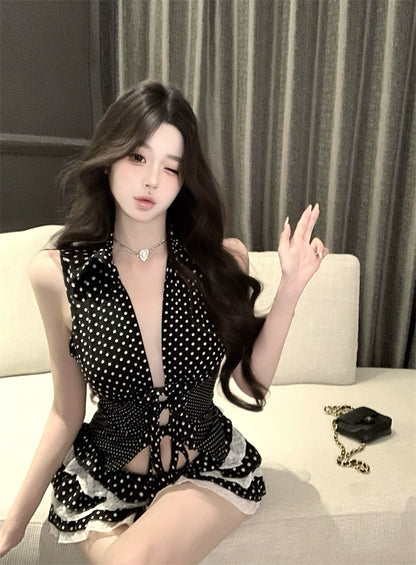Polka Dot Top & Skirt Set
