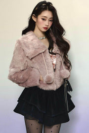 Loose Crop Fur Winter Coat - My Store