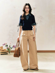 Front Pockets Wide-Leg Pants - My Store