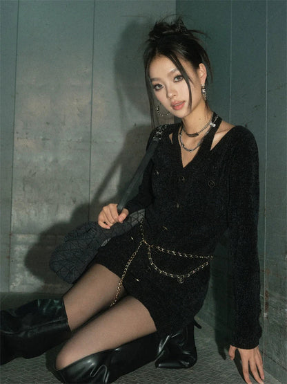 Andyet Black Knit Dress