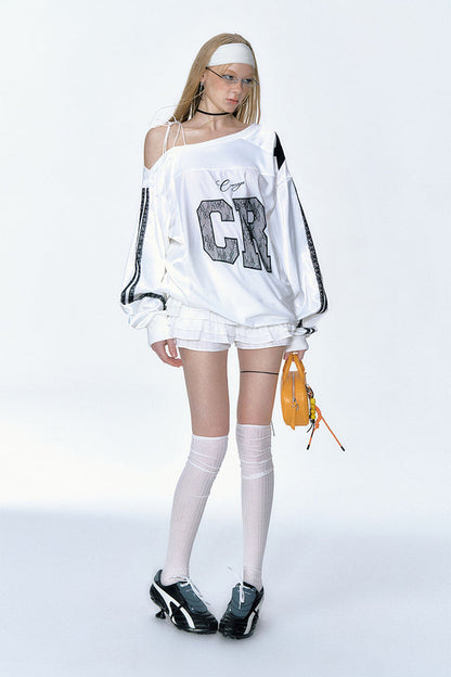 Lace Sport Jersey Long Sleeve Top