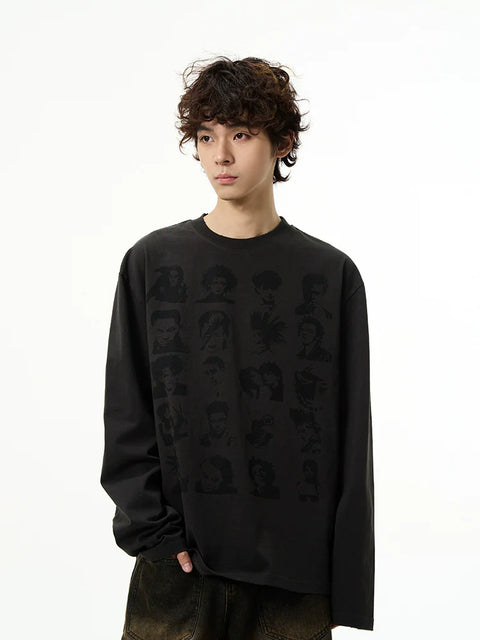 Character Print Design Long Sleeve T-Shirt