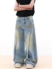 Wide Leg Pleats Jenim Jeans