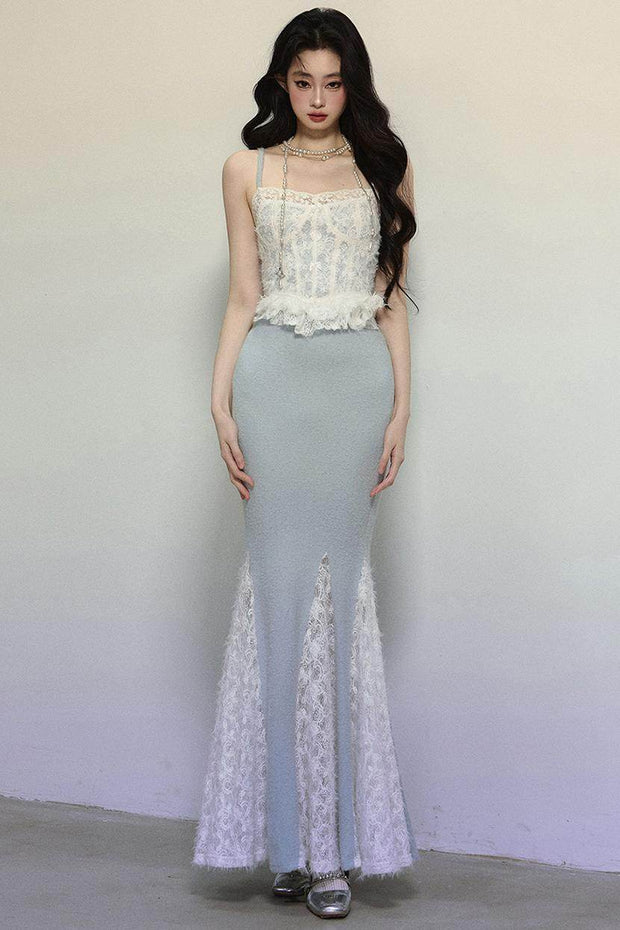 One-Shoulder Lace Mermaid Dress - My Store