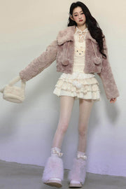 Loose Crop Fur Winter Coat - My Store