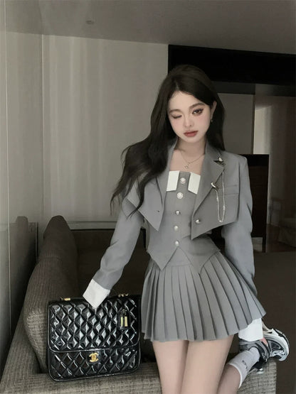 Tanya Top Skirt & Coat Set
