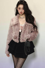 Loose Crop Fur Winter Coat - My Store