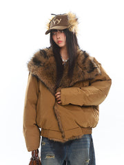 American Retro Large Fur Collar Coat