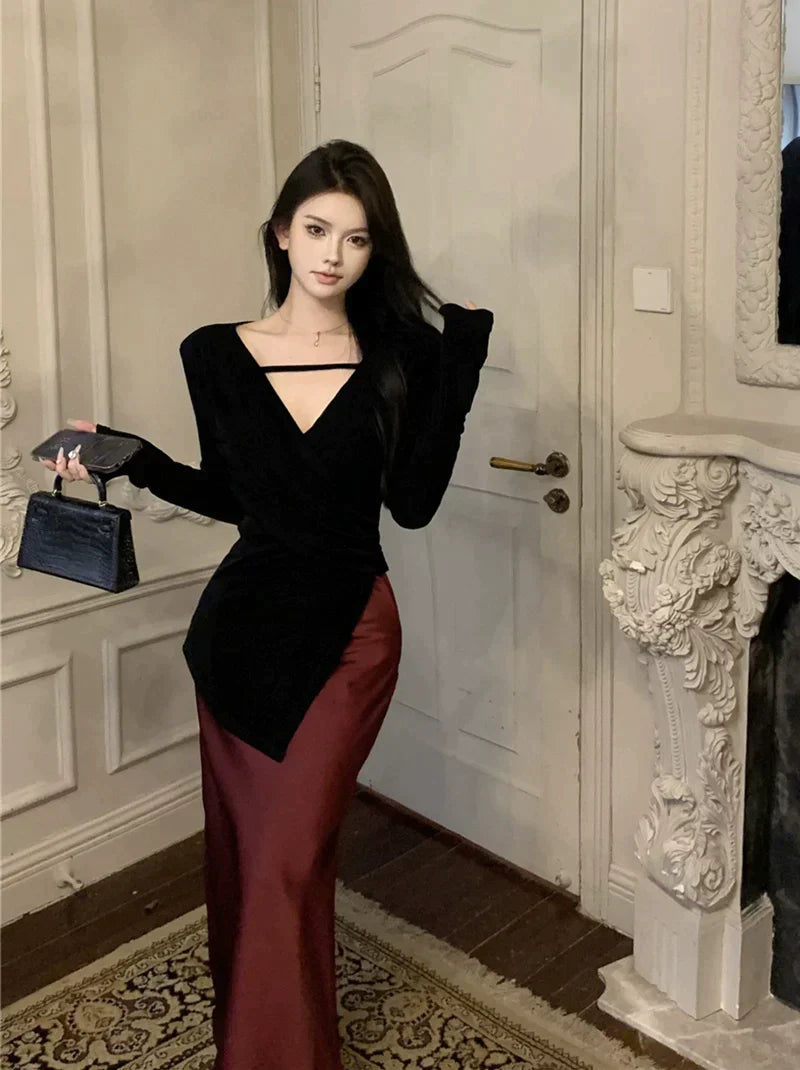 Vivienne Top & Red Skirt Set