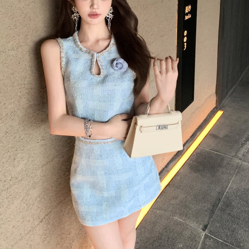 French Top & Skirt Set