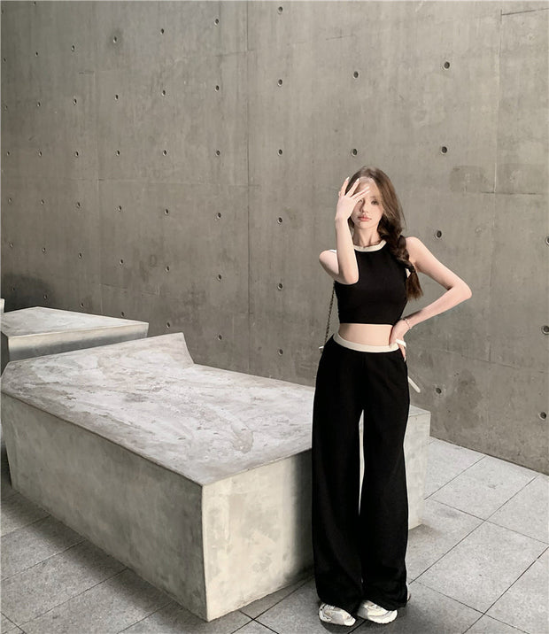 Contrast Band Top & Pants Set