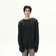 Hollow-Out Oversize Cable Knit Sweater