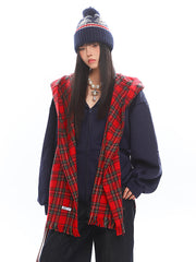 Retro Two Piece Plaid Hoodie