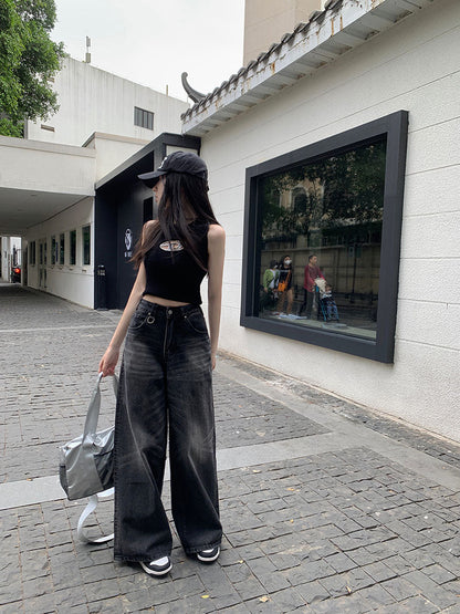Vintage Black Wide Leg Jeans