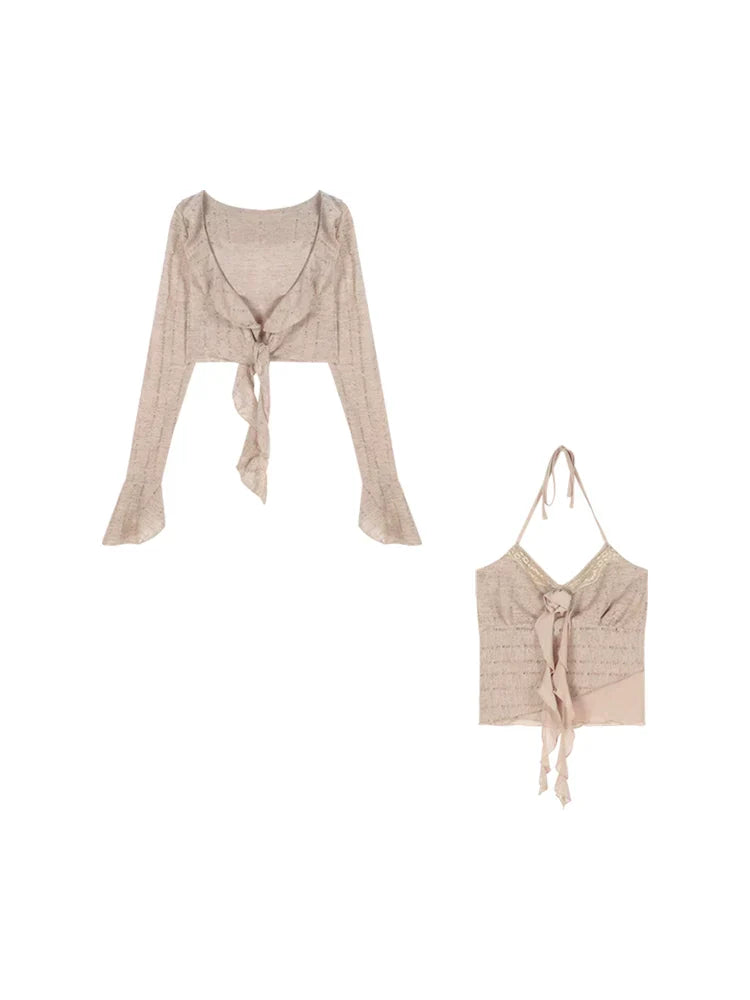 Scarlett Top & Flower Cardigan Set