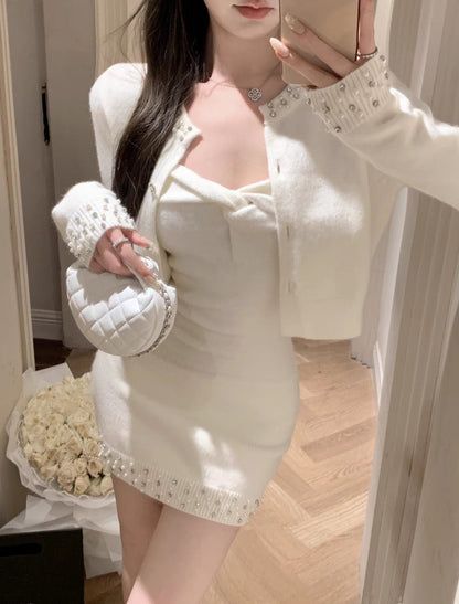 Snow Dress & Cardigan Set