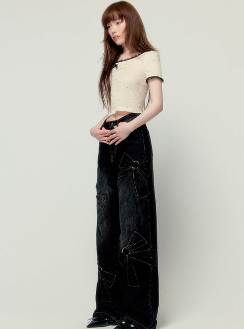 Wide-legged Straight High Waisted Pants