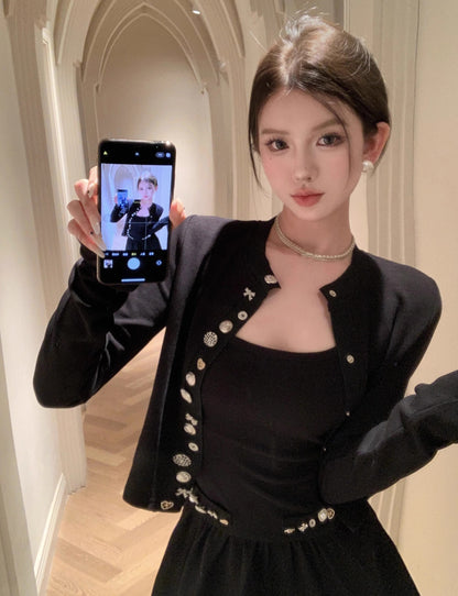 Diamond Black Dress & Jacket Set