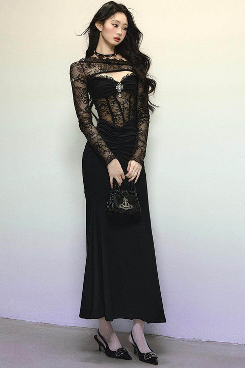 High-Quality Lace Evening Dress - My Store