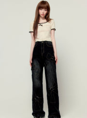 Wide-legged Straight High Waisted Pants