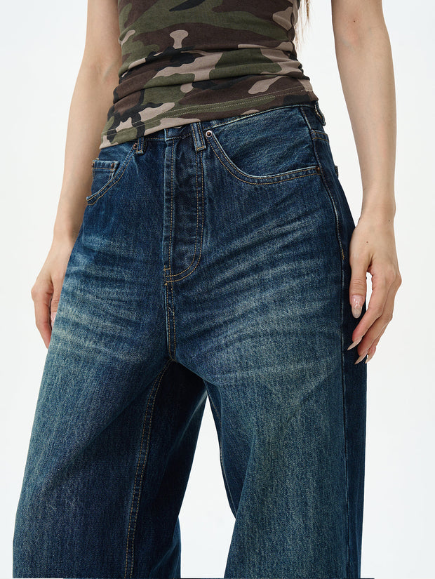 Classic Wide Leg Dark Wash Jeans