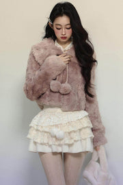 Loose Crop Fur Winter Coat - My Store