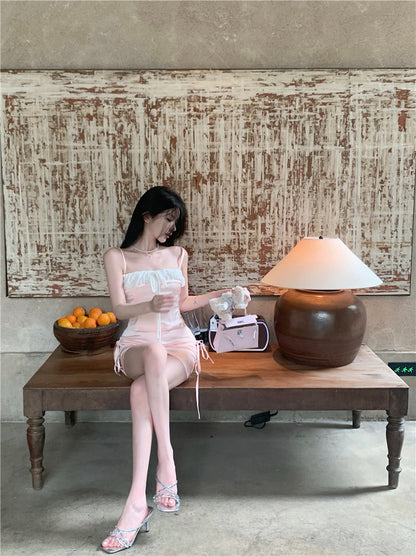 Pink Square Neck Top