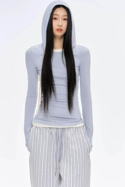 Backless Layered Hood Top - My Store