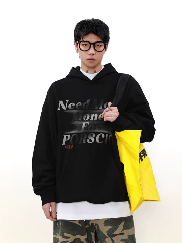 Letter Print Pullover Hoodie