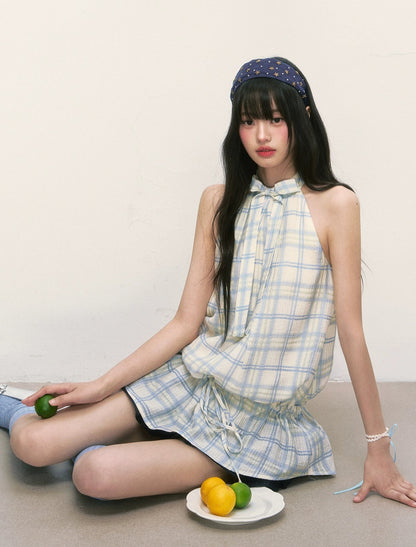 (Pre-Sale) Blue Plaid Summer Dress